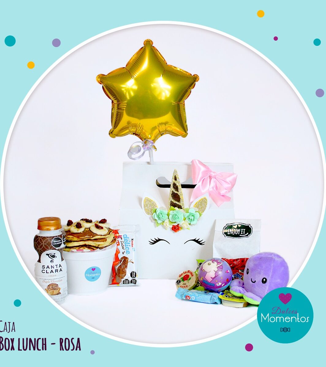 Box lunch hotcakes unicornio
